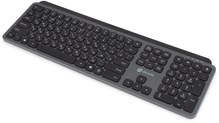 Клавиатура Оклик K859W серый/черный USB беспроводная slim Multimedia (2002136)