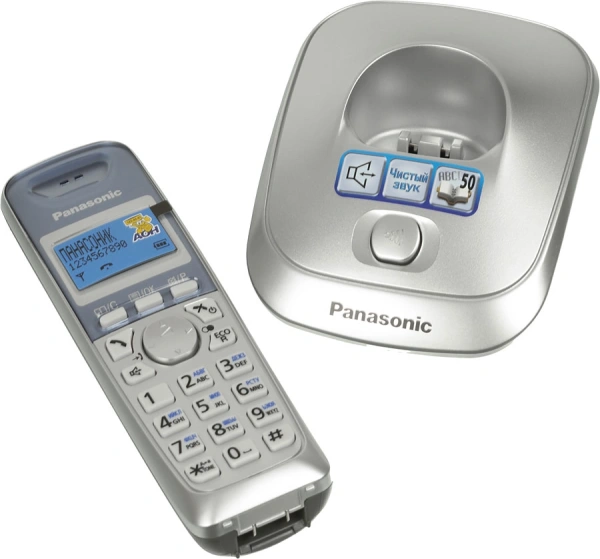 Р/Телефон Dect Panasonic KX-TG2511RUS серебристый/голубой АОН