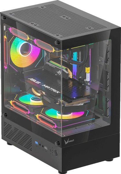 Корпус Formula Crystal Z1CM черный без БП mATX 5x120mm 1xUSB3.0 audio bott PSU