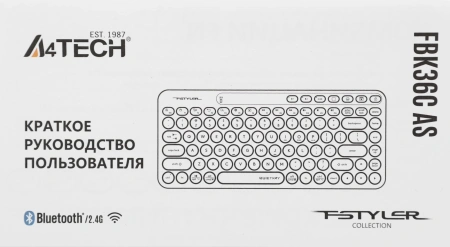 Клавиатура A4Tech FBK36C AS бежевый USB беспроводная BT/Radio slim Multimedia