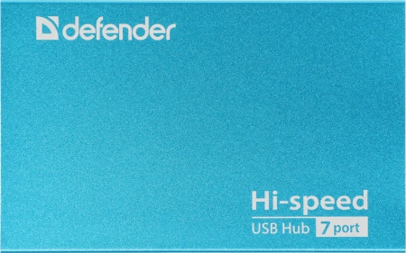 Разветвитель USB 2.0 Defender Septima Slim 7порт. синий (83505)