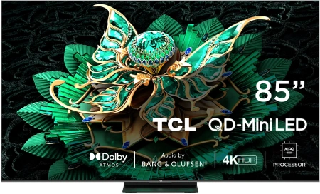 Телевизор LED TCL 85" 85C7K QD-Mini LED Frameless черный 4K Ultra HD 144Hz MEMC DVB-T DVB-T2 DVB-C DVB-S DVB-S2 USB WiFi Smart TV