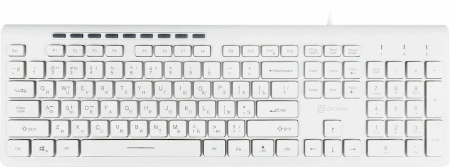 Клавиатура Оклик 490ML белый USB slim Multimedia LED