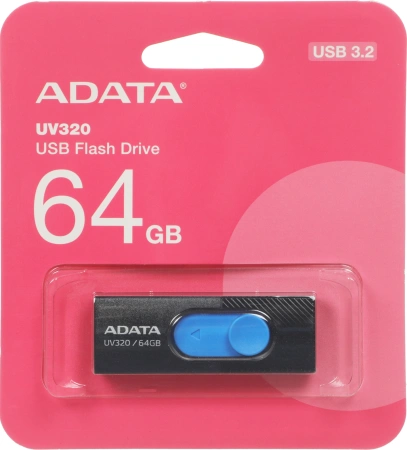 Флеш Диск A-Data 64Gb UV320 AUV320-64G-RBKBL USB3.2 черный