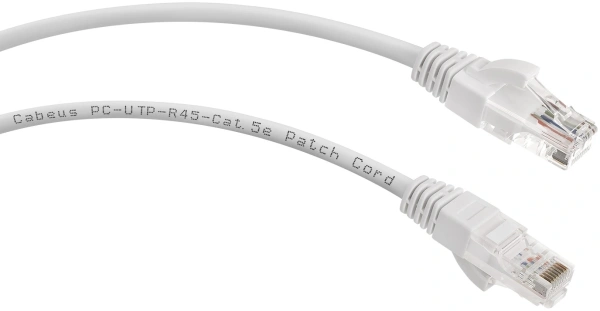 Патч-корд Cabeus PC-UTP-RJ45-Cat.5e-0.3m-WH U/UTP RJ-45 вил.-вилка RJ-45 кат.5E 0.3м белый ПВХ