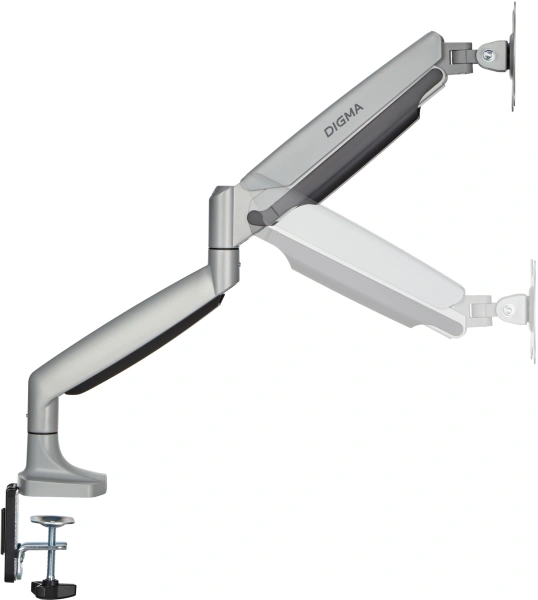 Кронштейн для мониторов ЖК Digma D-MM301 серый 17"-45" макс.15кг крепление к столешнице поворот и наклон