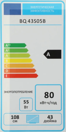 Телевизор LED BQ 43" 43S05B черный/черный FULL HD 60Hz DVB-T DVB-T2 DVB-C USB WiFi Smart TV