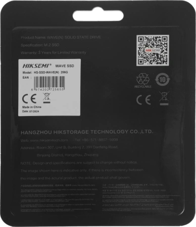 Накопитель SSD Hikvision SATA-III 256GB HS-SSD-WAVE(N) 256G M.2 2280