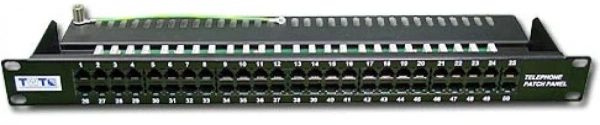 Патч-панель Lanmaster TWT-PP50TEL12 19" 1U 50xRJ-12 кат.3