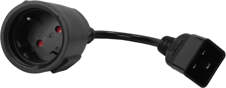 Шнур питания Lanmaster LAN-PPS/20-0.2-BK C20-Schuko проводник.:3x1.5мм2 0.2м черный
