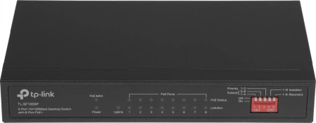 Коммутатор TP-Link TL-SF1009P 9x100Мбит/с 8PoE+ 65W неуправляемый