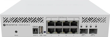 Коммутатор MikroTik CRS310-8G+2S+IN (L3) 8x2.5Гбит/с 2SFP+ управляемый