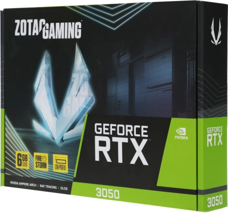 Видеокарта Zotac PCI-E 4.0 RTX 3050 LP NVIDIA GeForce RTX 3050 6Gb 96bit GDDR6 1470/14000 HDMIx1 DPx1 HDCP Ret low profile