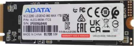 Накопитель SSD A-Data PCIe 4.0 x4 1TB ALEG-960M-1TCS Legend 960 Max M.2 2280