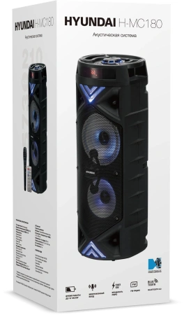 Минисистема Hyundai H-MC180 черный 80Вт FM USB BT SD/MMC