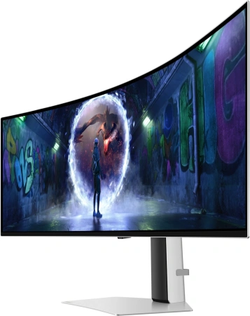 Монитор Samsung 49" Odyssey OLED G9 S49DG934SUXEN серебристый OLED LED 32:9 HDMI полуматовая HAS 250cd 178гр/178гр 5120x1440 240Hz FreeSync Premium Pro DP USB 12.9кг