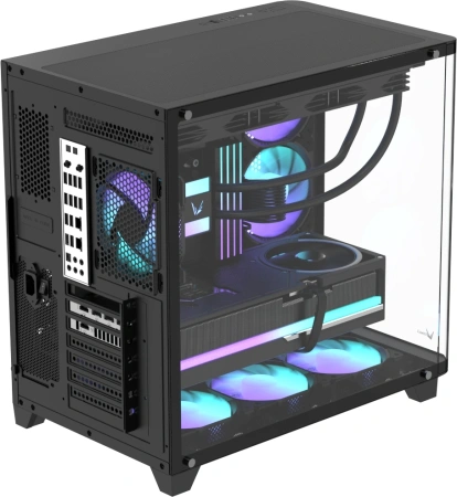 Корпус Formula Crystal U2 черный без БП ATX 10x120mm 1xUSB2.0 1xUSB3.0 audio bott PSU