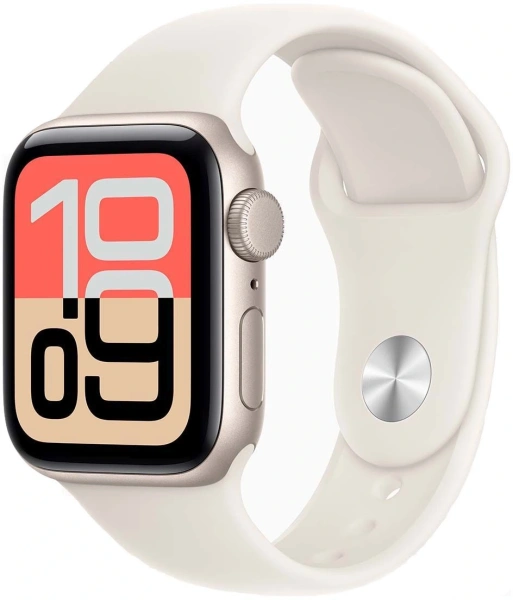 Смарт-часы Apple Watch SE 3 2025 A3325 44мм OLED корп.сияющая звезда Sport Band рем.сияющая звезда разм.брасл.:M/L (MEHJ4LW/A)