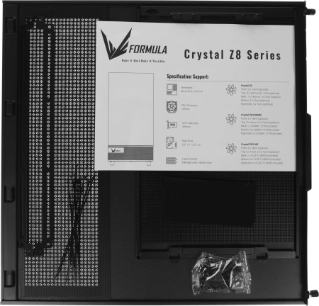 Корпус Formula Crystal Z8 COSMIC черный без БП ATX 3x120mm 5x140mm 1xUSB2.0 1xUSB3.0 1xUSB3.1 audio bott PSU