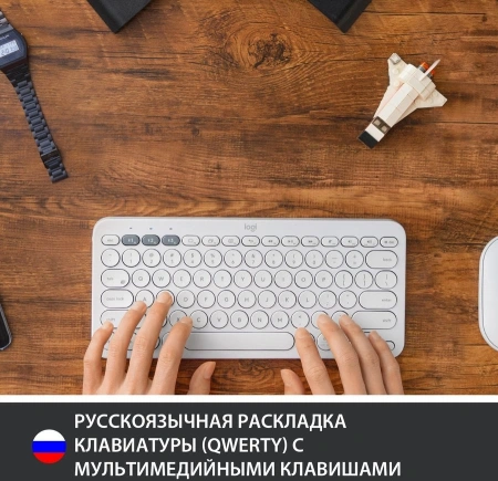 Клавиатура Logitech K380 белый беспроводная BT (920-009589)