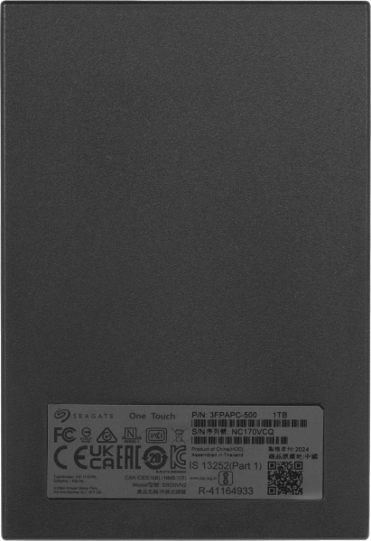 Жесткий диск Seagate USB3.0 1TB STKY1000400 One Touch 2.5" черный