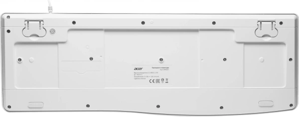 Клавиатура Acer OKW301 белый USB Multimedia (ZL.KBDCC.01B) кабель 1.8м