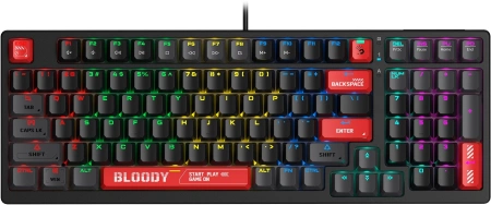 Клавиатура A4Tech S98 механическая красный/красный USB for gamer LED (S98 RED) кабель 1.8м