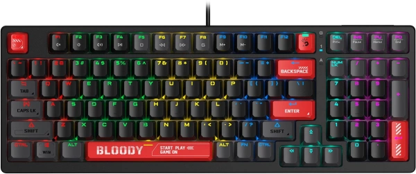 Клавиатура A4Tech S98 механическая красный/красный USB for gamer LED (S98 RED) кабель 1.8м