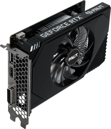 Видеокарта Palit PCI-E 4.0 PA-RTX3050 STORMX NVIDIA GeForce RTX 3050 6Gb 96bit GDDR6 1042/14000 DVIx1 HDMIx1 DPx1 HDCP Ret
