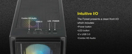 Корпус Azza Forest черный без БП ATX 4x120mm 4x140mm 2xUSB3.0 audio bott PSU