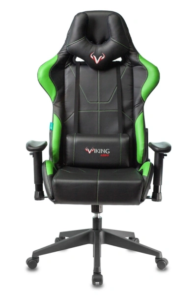 Кресло игровое Zombie VIKING 5 AERO черный/салатовый экокожа с подголов. крестов. пластик
