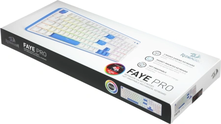 Клавиатура Redragon Faye Pro механическая белый/синий USB беспроводная BT/Radio Multimedia for gamer LED (72257)