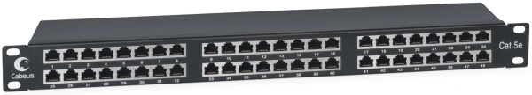 Патч-панель Cabeus PLHD-48-CAT.5E-SH-DUAL IDC-1U 19" 1U 48xRJ45 кат.5E FTP