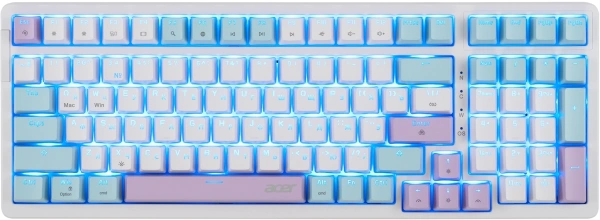 Клавиатура Acer OKW304 механическая белый USB for gamer LED (ZL.KBDCC.01V) кабель 1.8м