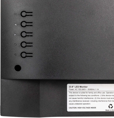 Монитор Hiper 23.8" EasyView SB2402 черный IPS LED 4ms 16:9 HDMI M/M матовая 1000:1 250cd 178гр/178гр 1920x1080 100Hz FreeSync VGA DP FHD 4.8кг