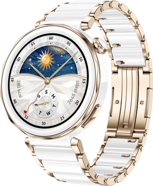 Смарт-часы Huawei Watch GT 5 Pro Jana-B29C 42.49мм 1.32" AMOLED корп.белый рем.белый разм.брасл.:120-190 мм (55020DGV)