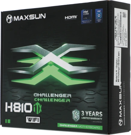 Материнская плата Maxsun Challenger H810ITX WIFI Soc-1851 Intel H810 2xDDR5 mini-ITX GbLAN RAID+HDMI+DP BULK