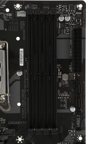 Материнская плата Gigabyte B760M DS3H GEN5 Soc-1700 Intel B760 4xDDR5 mATX AC`97 8ch(7.1) 2.5Gg RAID+VGA+HDMI+DP