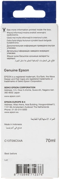 Чернила Epson 108 C13T09C54A светло-голубой 70мл для Epson L8050/L18050