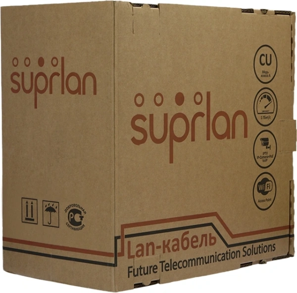 Кабель сетевой информационный Suprlan Premium 01-0307-1 кат.5E UTP 4 пары 24AWG LSZH внутренний 305м серый
