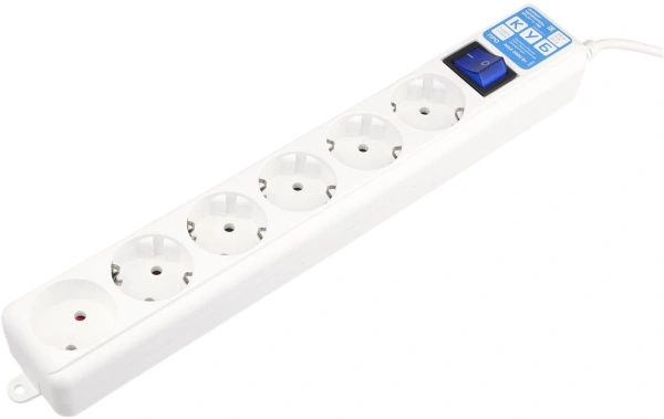 Сетевой фильтр Powercube SPL(5+1)-16B-P-3M-WHITE 3м (6 розеток) белый (коробка)