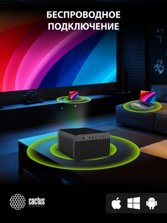 Проектор Cactus CS-H3.SG DLP 16800Lm LS 1050Lm ANSI (1920x1080) 200000:1 ресурс лампы:20000часов 1xUSB typeA 1xHDMI 3.1кг