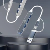 Разветвитель USB-C + USB-A Digma DHUB-4USB-AC-3.0 4порт. серебристый