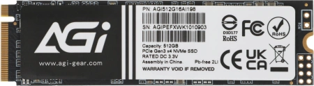 Накопитель SSD AGi PCIe 3.0 x4 512GB AGI512G16AI198 AI198 M.2 2280 OEM