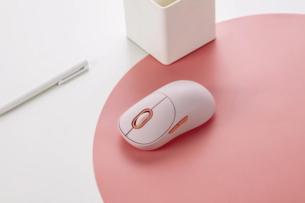 Мышь Xiaomi Wireless Mouse 3 розовый оптическая 1200dpi silent беспров. BT/Radio USB для ноутбука 4but (BHR8911GL)