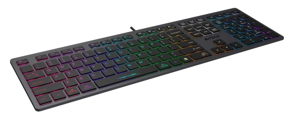 Клавиатура A4Tech FX60 серый USB slim LED (FX60 GREY / NEON) кабель 1.5м