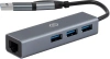 Разветвитель USB-C + USB-A Digma DHUB-LAN-4port 4порт. серебристый