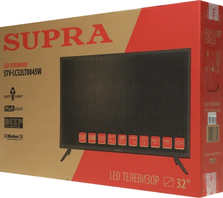 Телевизор LED Supra 32" STV-LC32LT0045W черный HD 60Hz DVB-T DVB-T2 DVB-C USB (RUS)