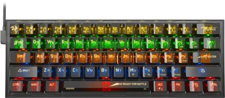 Клавиатура Redragon Fizz механическая прозрачный/черный USB Multimedia for gamer LED (71737) кабель 1.8м