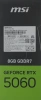 Видеокарта MSI PCI-E 5.0 RTX 5060 8G VENTUS 3X OC NVIDIA GeForce RTX 5060 8Gb 128bit GDDR7 2535/28000 HDMIx1 DPx3 HDCP Ret